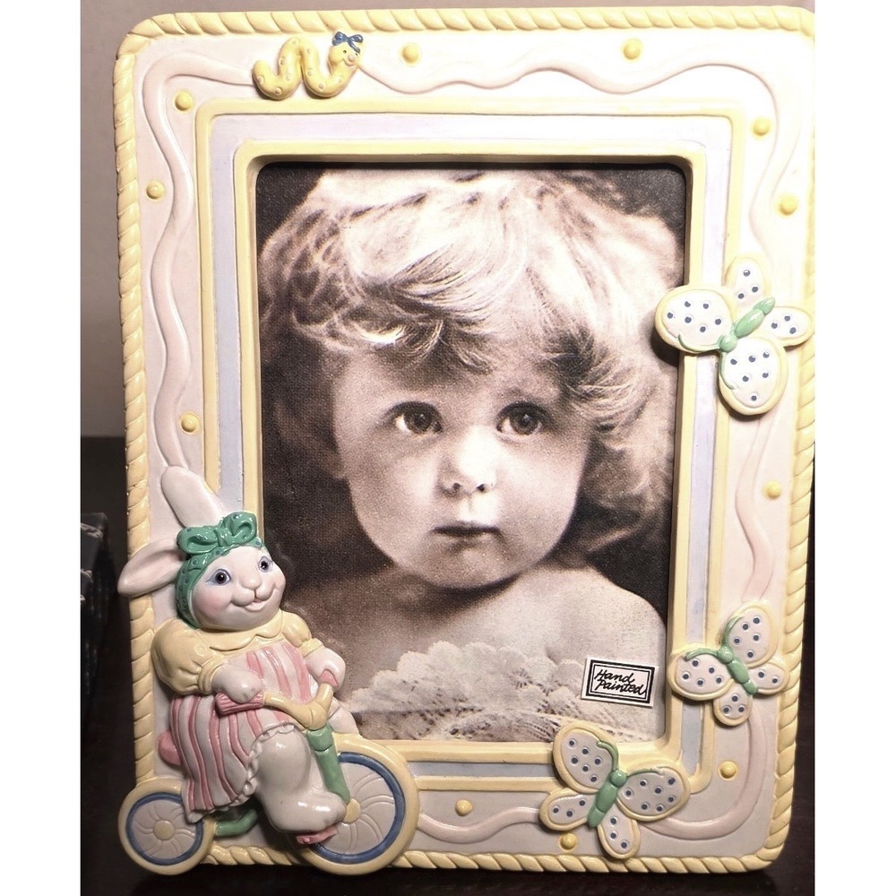 Picture Frame Fitz and Floyd Petting Zoo‎ Bunny Butterfly Nursery Kids Pastel
